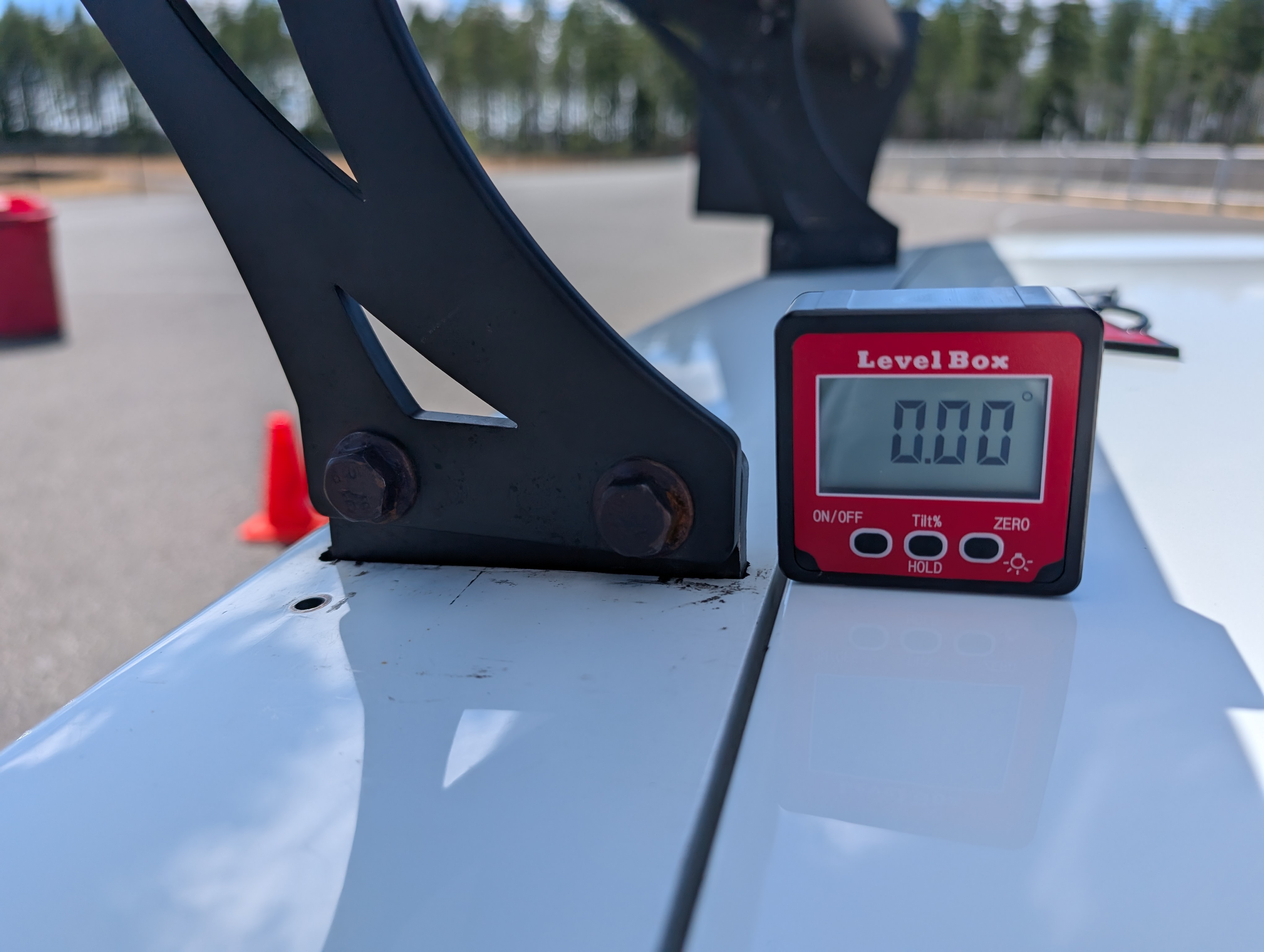 Establishing a baseline from the corvette's trunk for the WingLogic angle