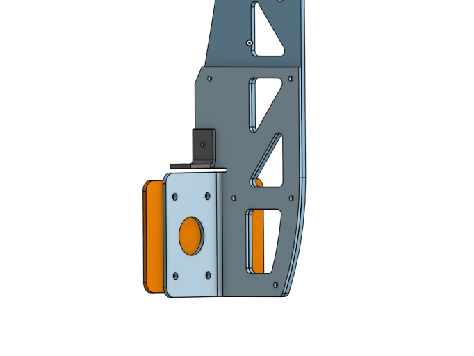 CAD 3d model of Shred Jesse's no weld wing chassis mount for the C5 Corvette
