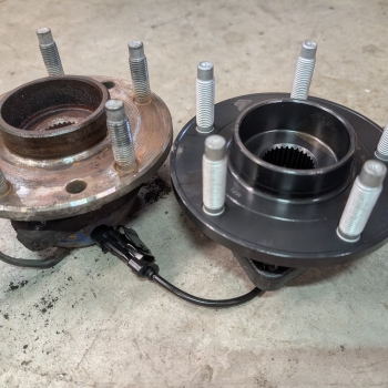MPI Gen 3Wheel bearing beside an OEM wheel bearing