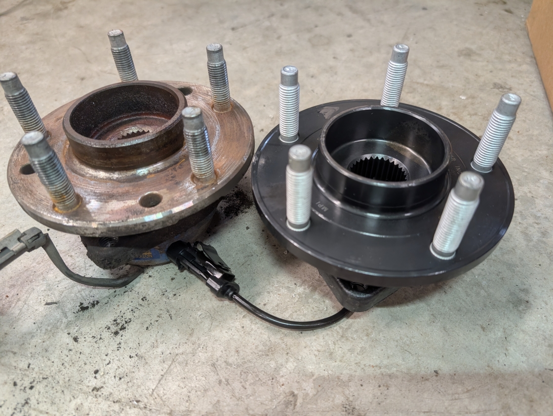 MPI Wheel bearing beside an OEM wheel bearing